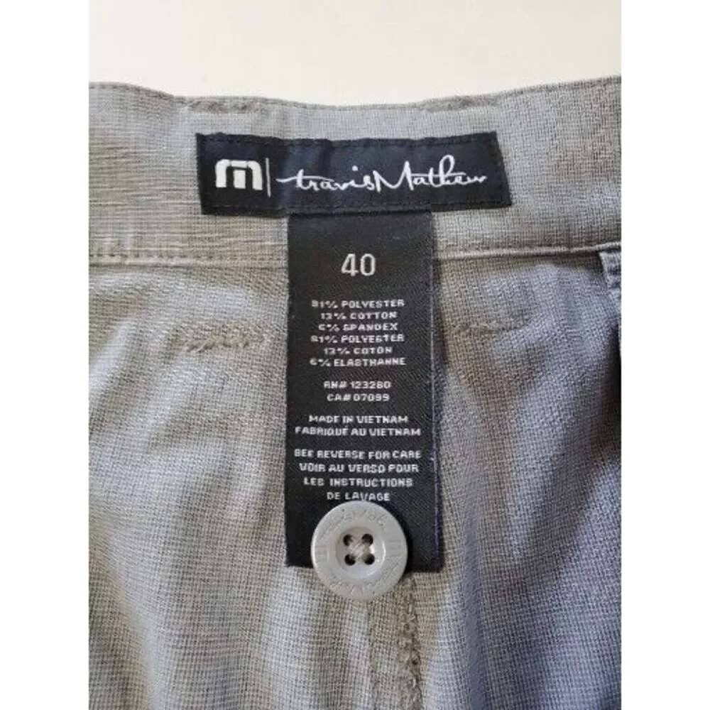 Travis‎ Mathew Mens Chino Golf Shorts Size 40 Light Gray Flat Front